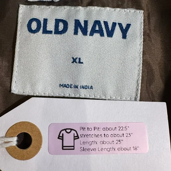 Old Navy Espresso Faux Leather Belted Biker Jacket XL - Picture 13 of 13